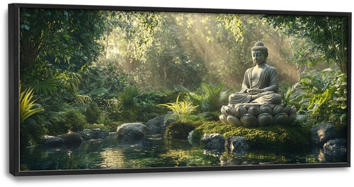 Large framed buddha forest - framed,